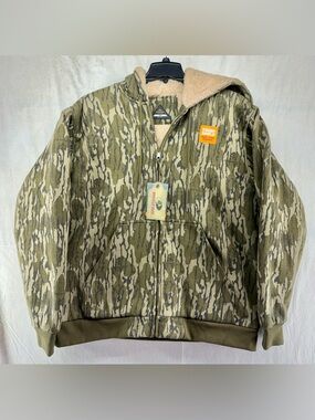 NWT Mossy Oak Ridge cut Sherpa Hoodie Mens 2XL Treestand Camo Full Zip